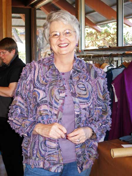 Jane Foster on a sewing retreat in Monterey Bay. CA