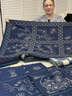 Laura's hand-stitched sashiko work